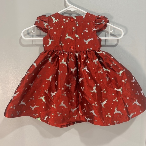 Bonnie Jean Toddler Girl Christmas Reindeer Jacquard Party Dress Holiday 18 mo - Picture 4 of 5